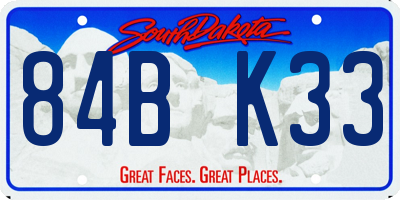 SD license plate 84BK33