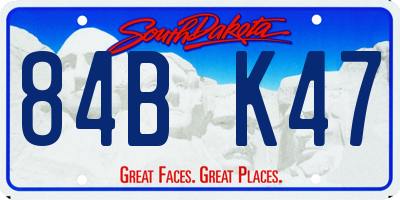 SD license plate 84BK47