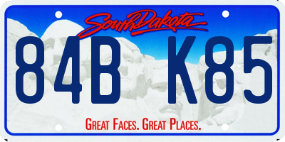 SD license plate 84BK85