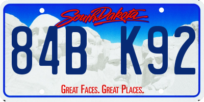 SD license plate 84BK92