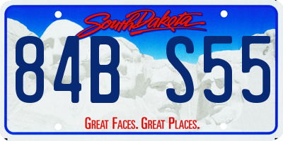 SD license plate 84BS55