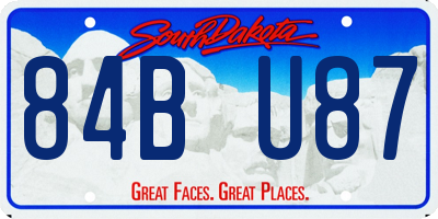 SD license plate 84BU87