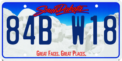 SD license plate 84BW18