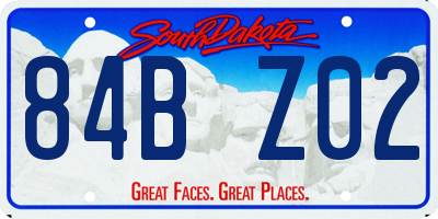 SD license plate 84BZ02