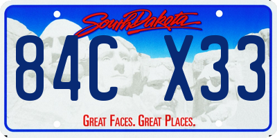 SD license plate 84CX33