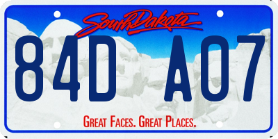 SD license plate 84DA07