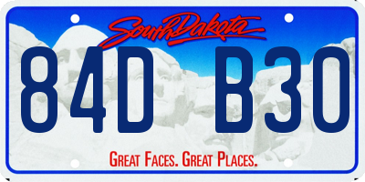 SD license plate 84DB30