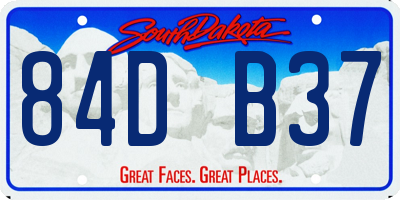 SD license plate 84DB37