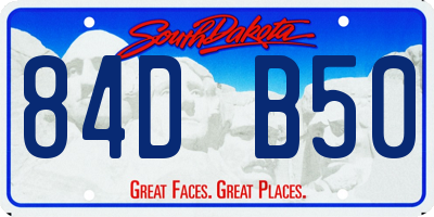SD license plate 84DB50
