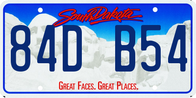 SD license plate 84DB54