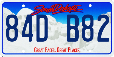 SD license plate 84DB82