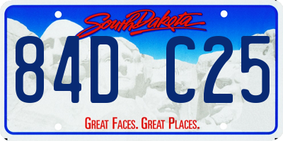 SD license plate 84DC25