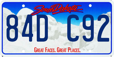 SD license plate 84DC92