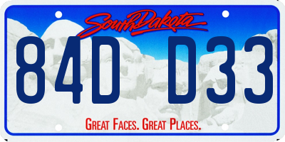 SD license plate 84DD33
