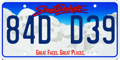 SD license plate 84DD39
