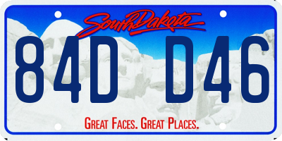 SD license plate 84DD46