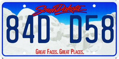 SD license plate 84DD58