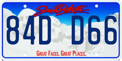 SD license plate 84DD66