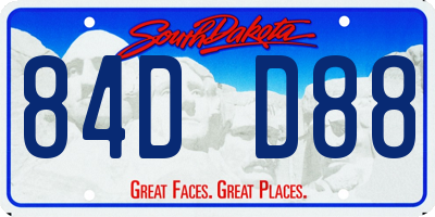 SD license plate 84DD88