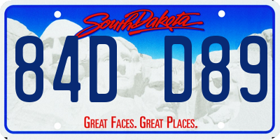 SD license plate 84DD89