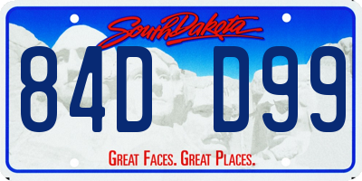 SD license plate 84DD99