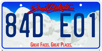 SD license plate 84DE01