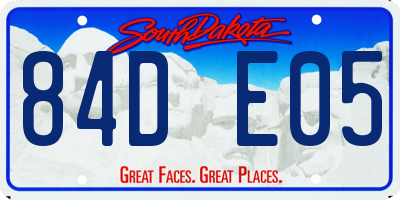 SD license plate 84DE05
