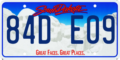 SD license plate 84DE09