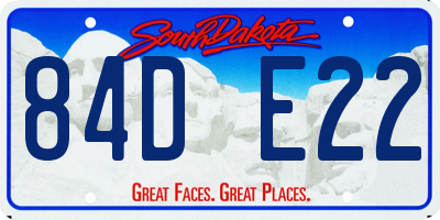 SD license plate 84DE22