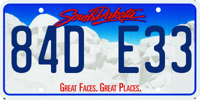 SD license plate 84DE33
