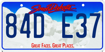 SD license plate 84DE37