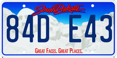 SD license plate 84DE43