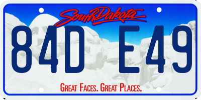 SD license plate 84DE49