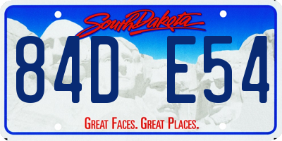 SD license plate 84DE54