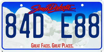 SD license plate 84DE88