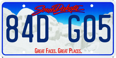 SD license plate 84DG05