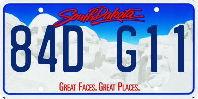 SD license plate 84DG11