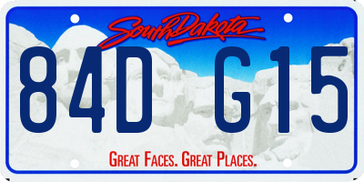 SD license plate 84DG15