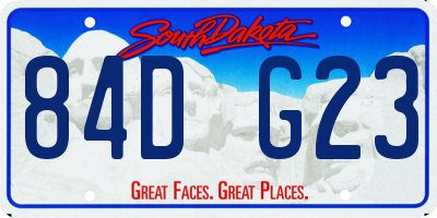 SD license plate 84DG23