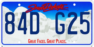 SD license plate 84DG25