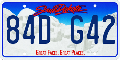 SD license plate 84DG42