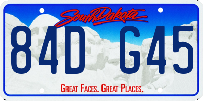 SD license plate 84DG45