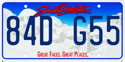 SD license plate 84DG55