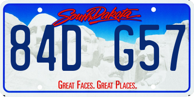 SD license plate 84DG57