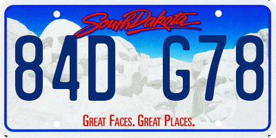 SD license plate 84DG78