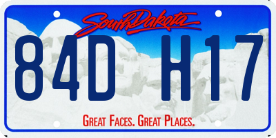 SD license plate 84DH17