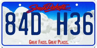 SD license plate 84DH36