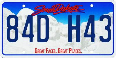 SD license plate 84DH43