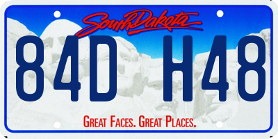 SD license plate 84DH48