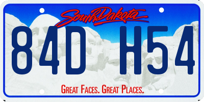 SD license plate 84DH54